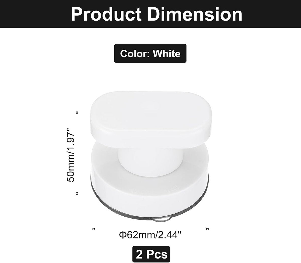 pieces - Door handle - Suction cup door grip - Suction cup handle - suction cup glass mirror door handle - suction cup handles for sliding doors - shower door handle - self-adhesive push-pull armrest - cabinet handles - for window, cabinet, toilet - 62x50 - Image 5