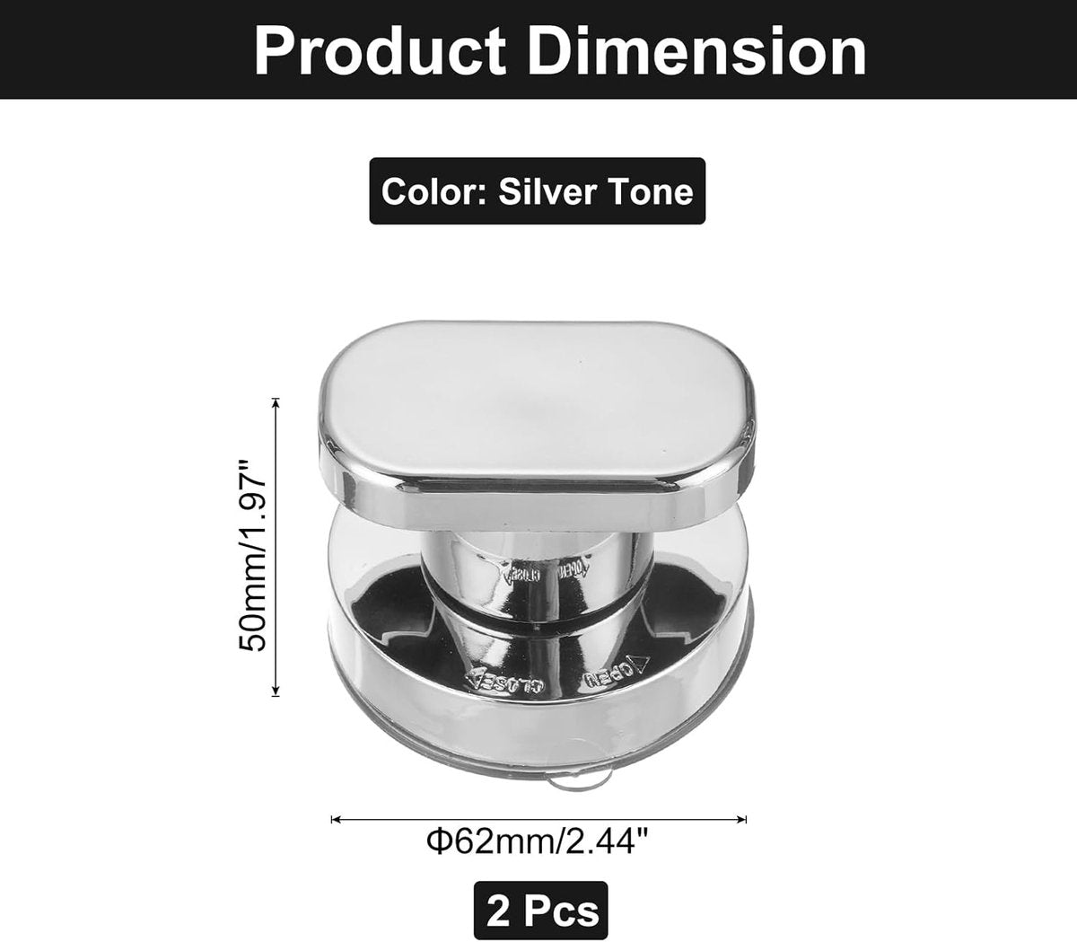 pieces - Door handle - Suction cup door grip - Suction cup handle - suction cup glass mirror door handle - suction cup handles for sliding doors - shower door handle - self-adhesive push-pull armrest - cabinet handles - for window, cabinet, toilet - 62x50 - Image 5