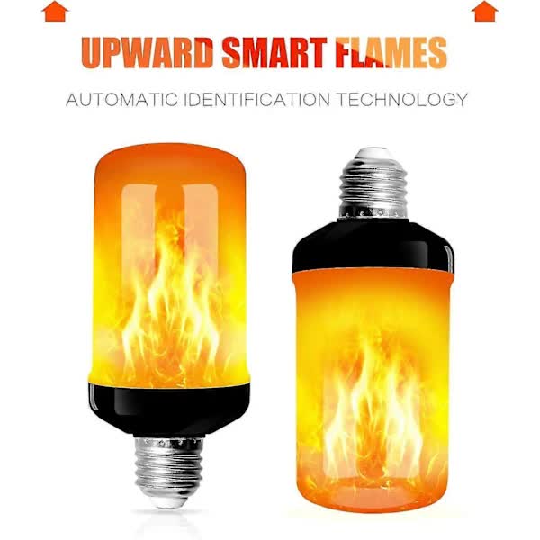 4-Pack E27 Flame Bulbs 4W LED Decorative Lights with Flaming Effect 4 Modes for Home Garden Party - Image 2