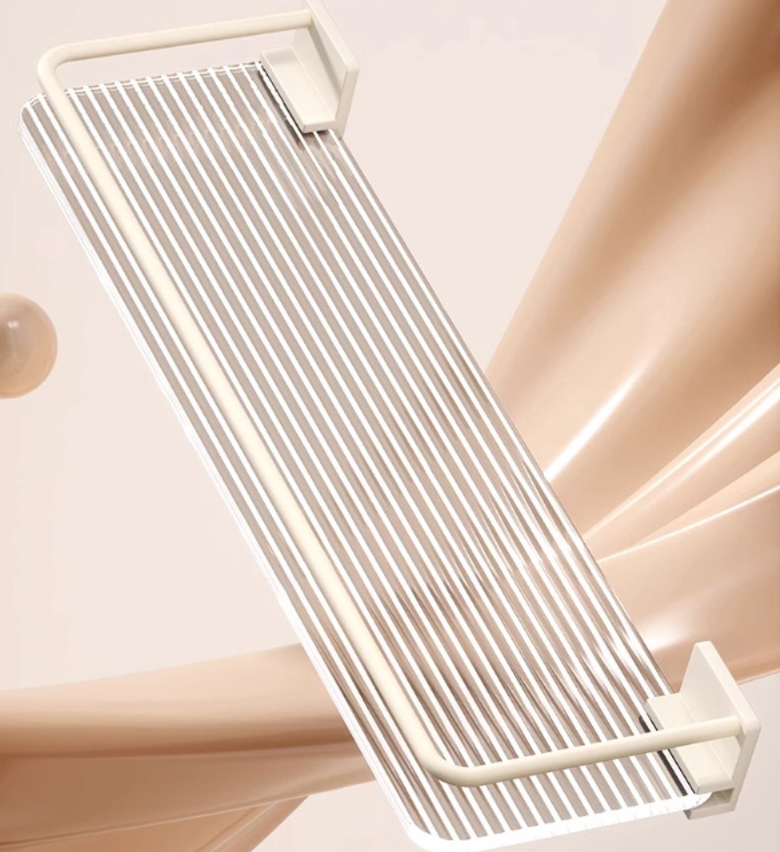 Bathroom Shelf - Wall Shelf - Milky White - Suitable for Toilet, Kitchen, Laundry Room, Farmhouse - for Item Storage, Room Decoration - Acrylic + Space Aluminum - 30*10*4cm - No Drilling - Image 2