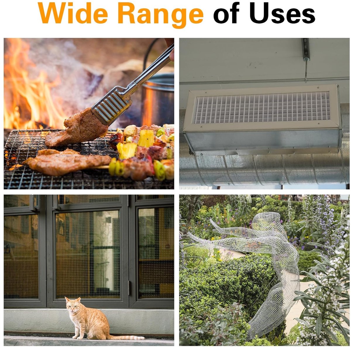 Sieve metal - 6 pieces - 30 x 21 cm - Insect net - 20 mesh - Fine mesh - Metal mesh - Insect mesh - Mouse mesh - Silver - Stainless steel - For cages, ventilation openings, gardens, window screens and filters - Image 7