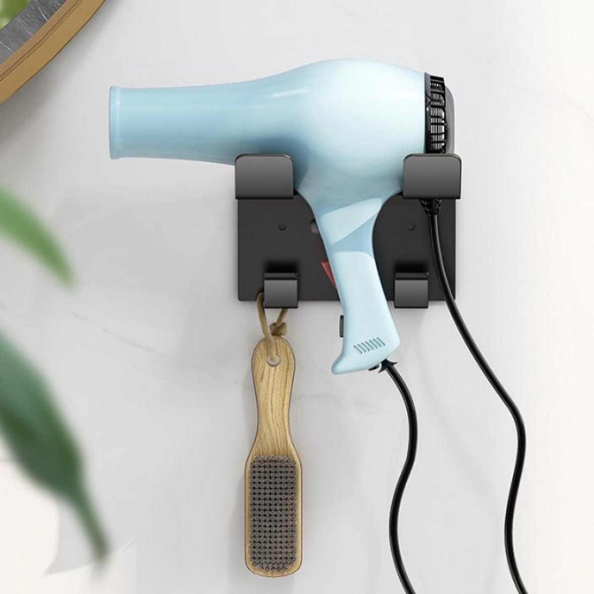 Hairdryer holder - Hairdryer holder - Hairdryer holder - Hairdryer wall bracket - Universal - wall bracket - black - 11.5*9.5*5.5cm - metal - wall bracket - Bathroom accessories - Image 7
