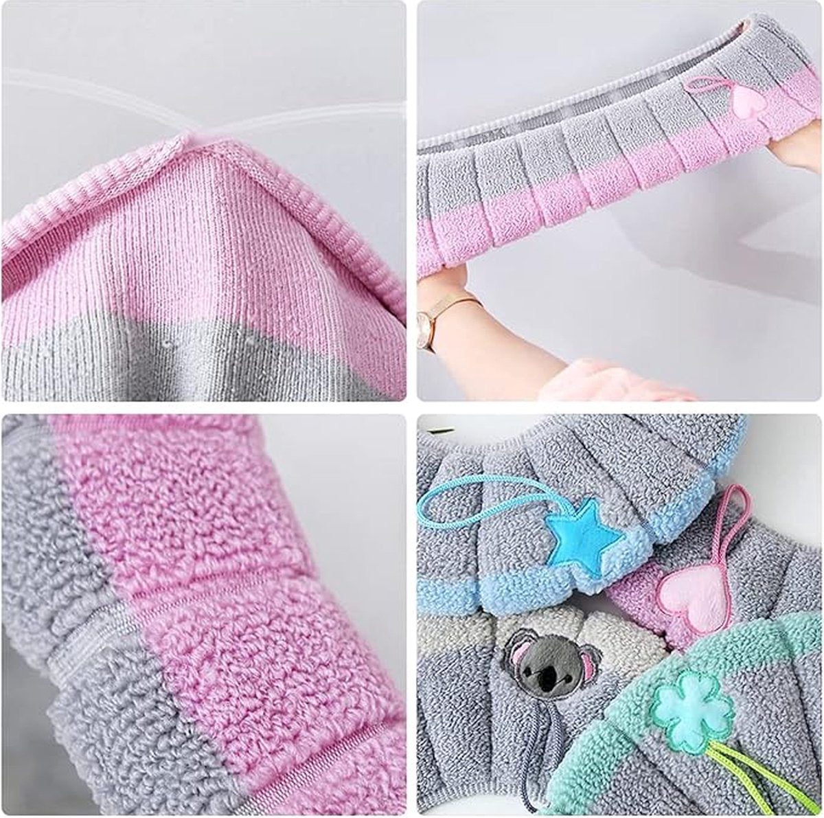 4 Pieces - Toilet Seat Cover - Universal Toilet Seat Cover - Toilet Seat Cover - Seat Cover - Polyester - Beige, Pink, Green, Blue - 35*35cm - Image 5