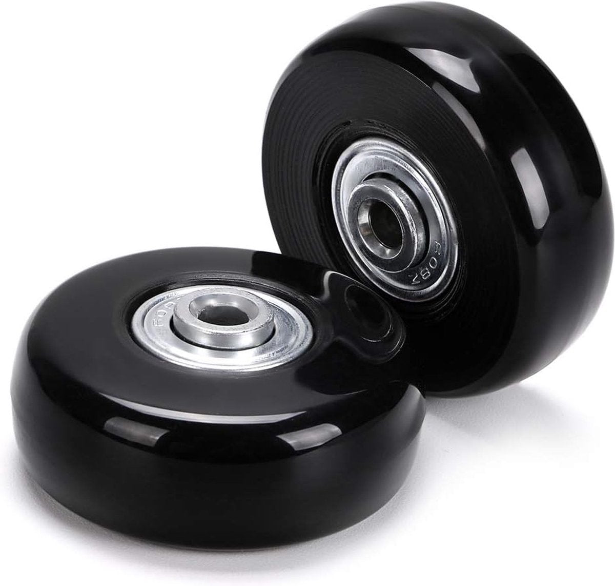 Set of 2 - Suitcase wheels - Replacement wheels for suitcases - Rubber casters - Bearings - Repair kits - 50mm x 18mm - Spare wheels - Suitcase - Casters - Luggage wheels - With screws - Wheels - Caster wheel - Suitcase wheels replacement set - Image 7