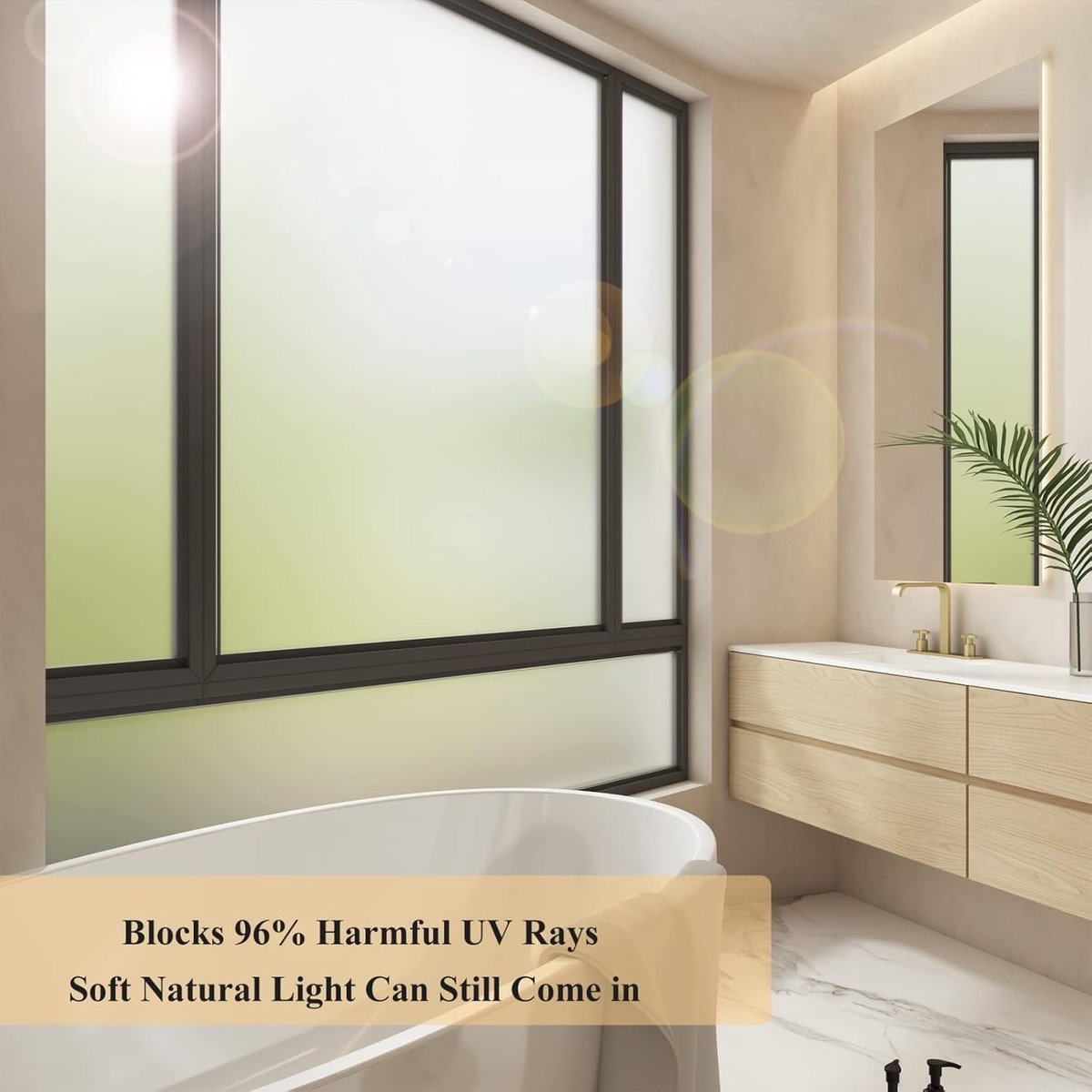 Window film - 45 x 200cm - PVC - translucent matt - Anti-glare - Static - No glue - for bathroom home office - Image 6