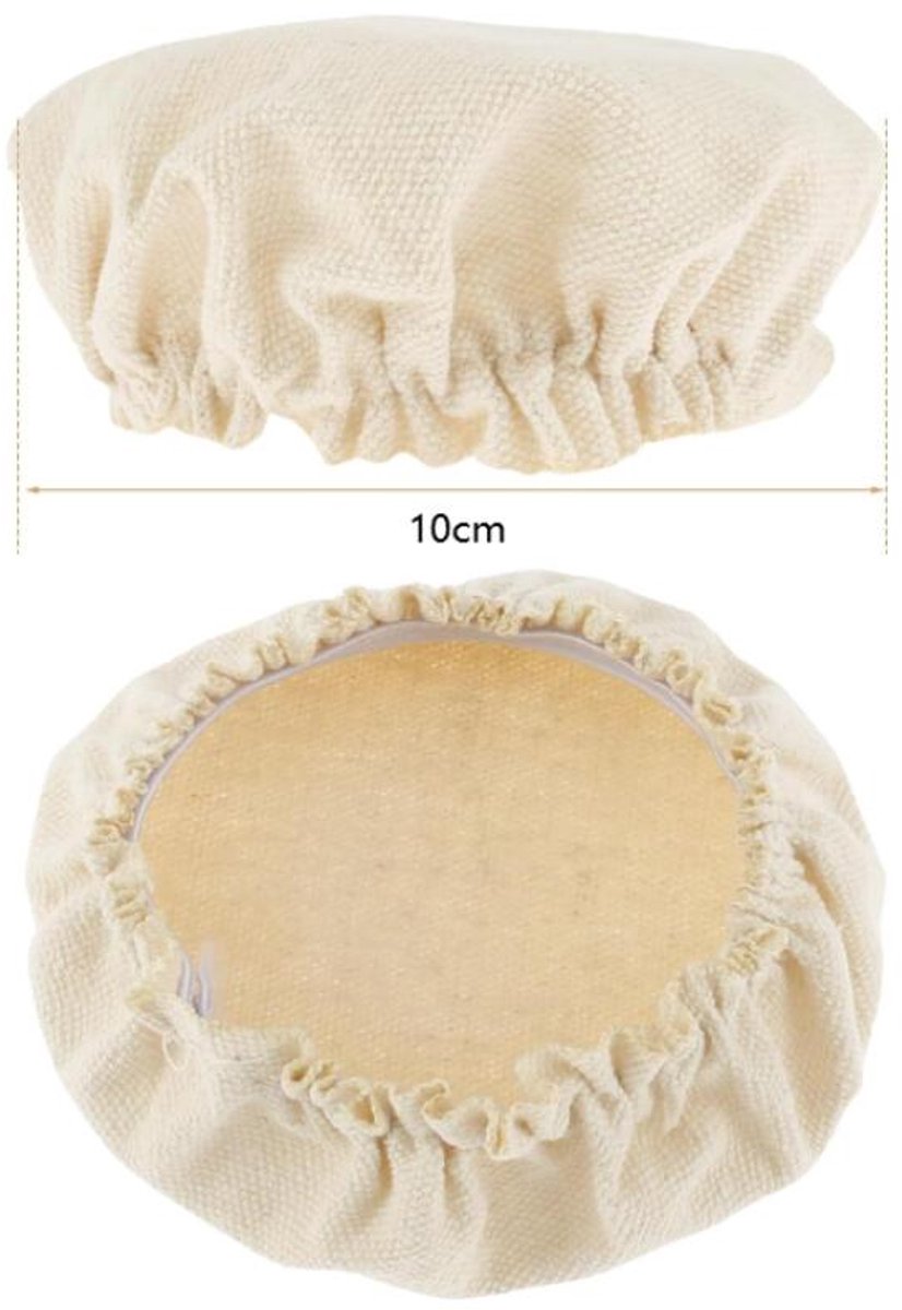 Fermentation Cloth - Pack of 6 - Fabric Covers for Sourdough - Canvas - Fabric Lids - Dust Cover - Sourdough Fermentation Jars - Reusable - Cover for Proving Basket - Basket Covers - Washable - For Bread Baking - 10cm - Beige - Image 5