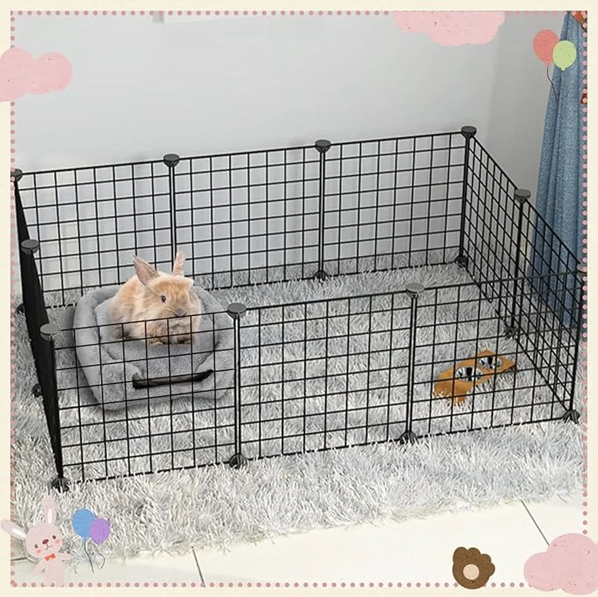 Rabbit hutch - Gray - 1 piece - 34*34*36cm - For rabbit guinea pig ferret - Rabbit hutches - For indoor use - Rodent cage - Rodent house - Image 6