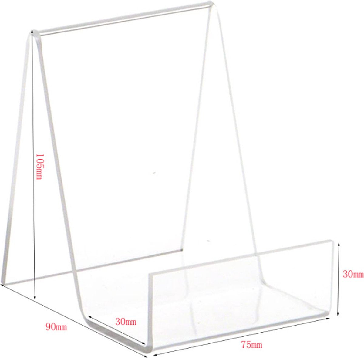 Bookend - Transparent - Bookends - Book Holder - Book Stand - Acrylic - 75*90*105mm - Image 5