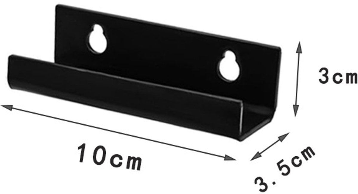 6 pieces - Record holder - Wall mount - 10*3.5*3 cm - Record stand - Record rack - black - Acrylic - Display - Vinyl rack - LP rack - Image 3