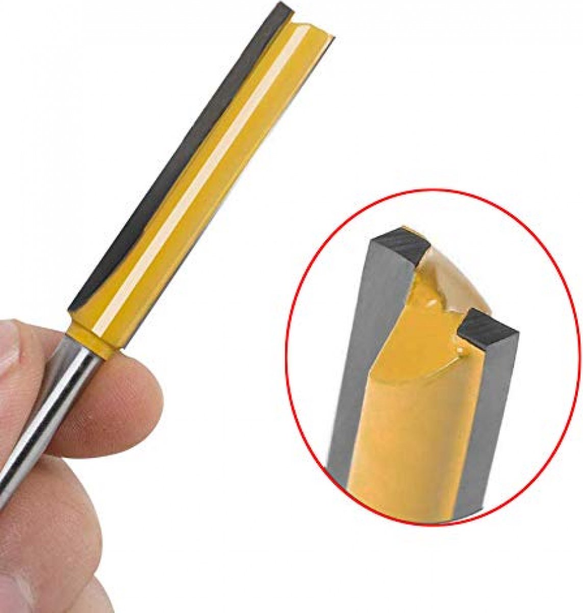 Groove cutter - Wood Groove Cutter Long Version - Shaft 8mm - 8*50mm - yellow - metal - Image 3