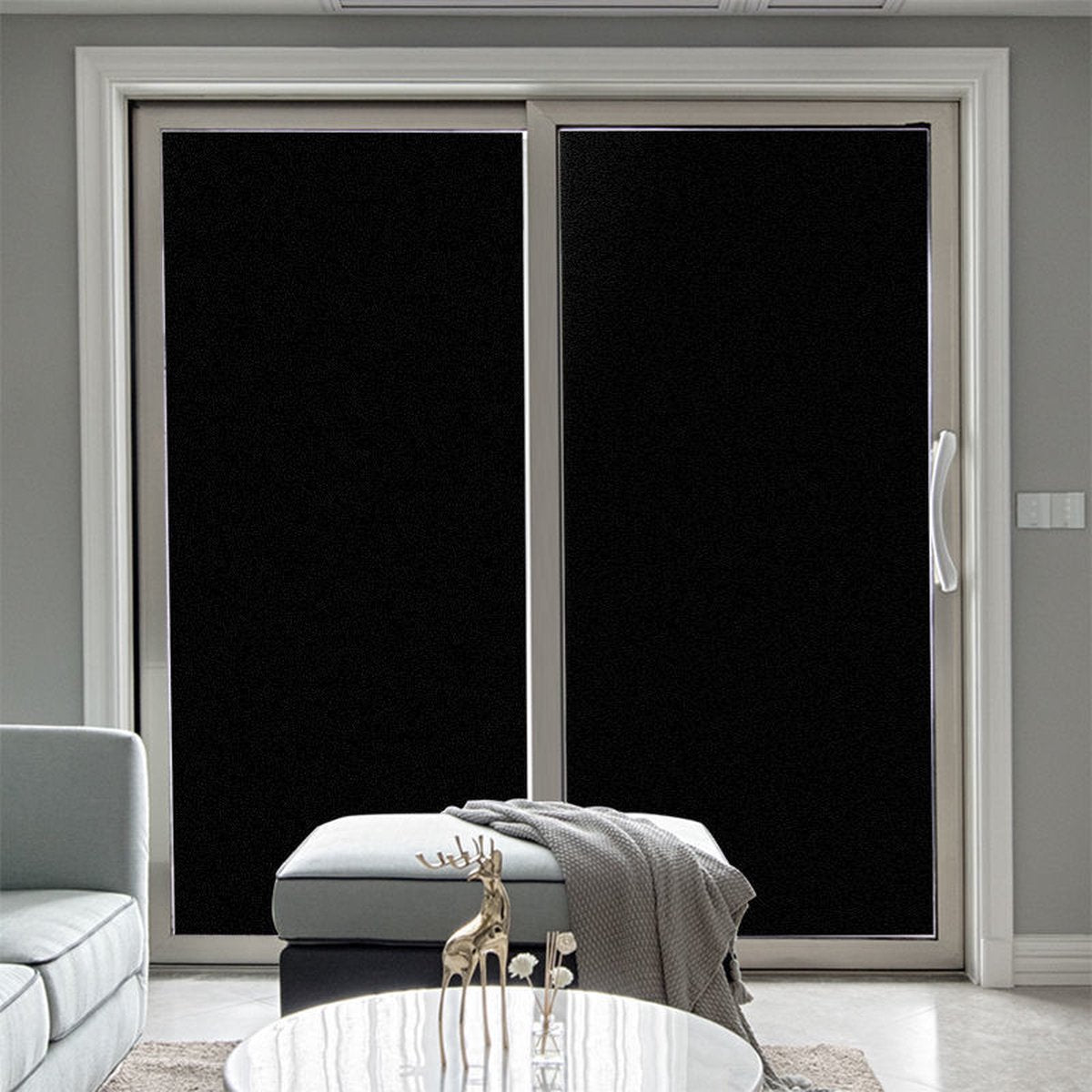 Window Film - Blackout Window Film - Blackout Window Film - Sun Protection - Anti-Peep - Adhesive Window Film - Blackout Cloth - Black - Including Squeegee - Easy Installation - Window Sticker - 45x100cm - Supplied with Self-Adhesive Backing - Image 5