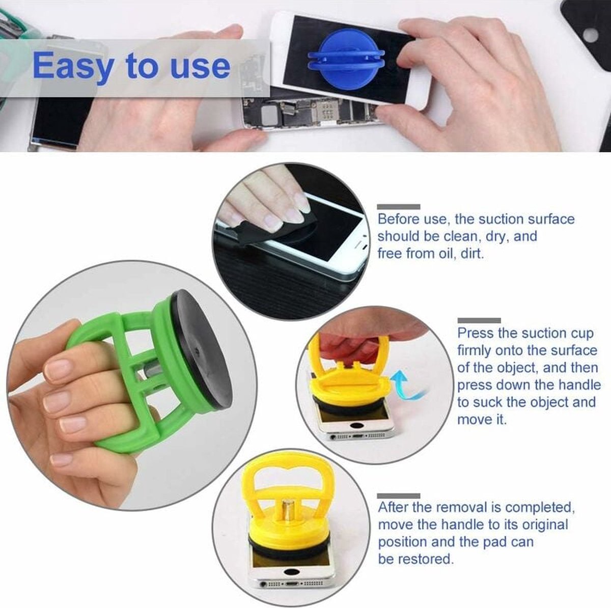 Suction lifter - 4 pieces - car dent repair - 3 kg suction power - universal - Image 6