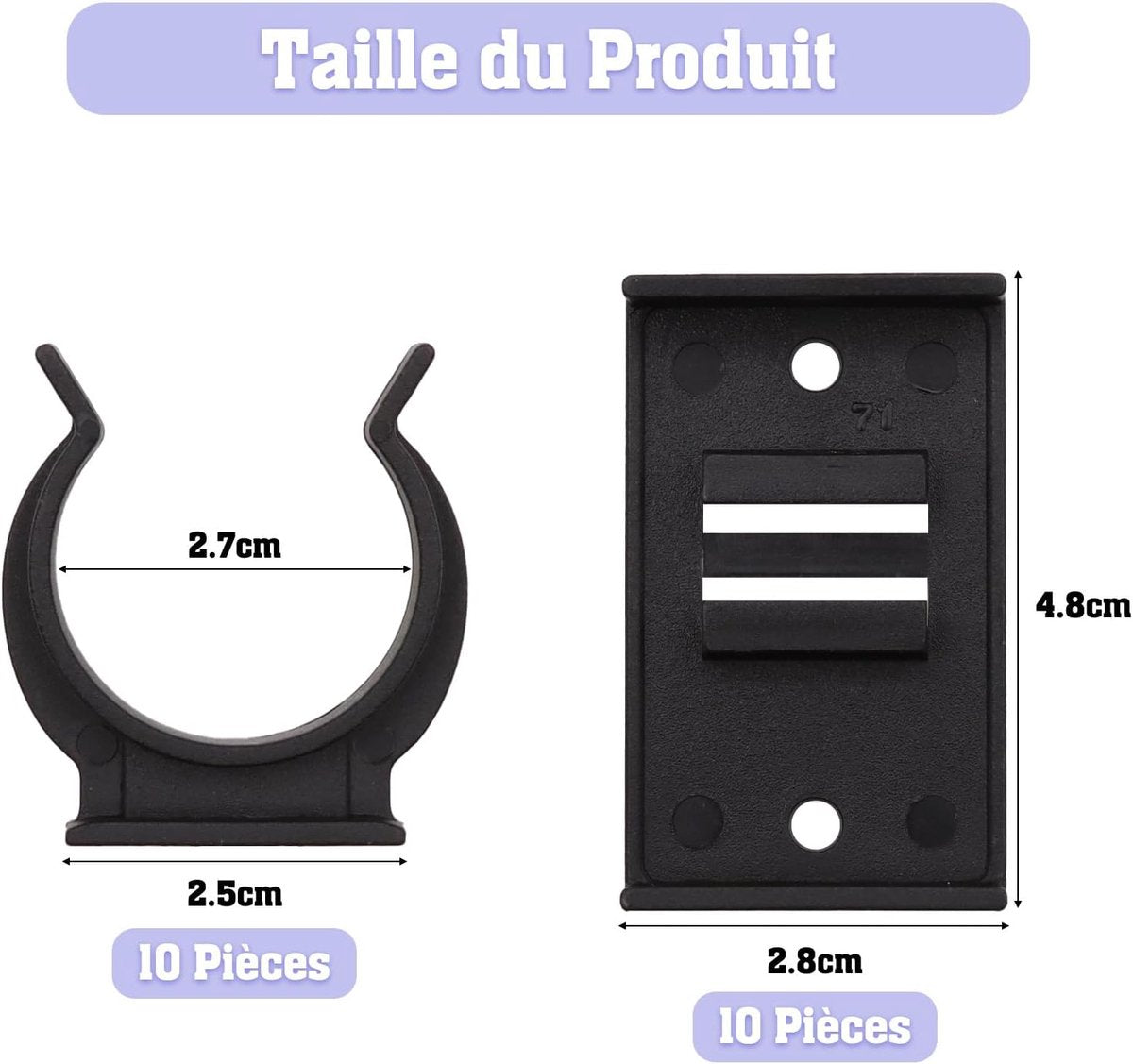 10 pieces - Skirting Clips - Kitchen Plinth Hooks - Kitchen Plinth Clips - for Kitchen Frames Fastening - black - plastic - for cabinet legs with a diameter of 2.6-2.8 cm - for sofa, table, bed, cabinet - Image 6