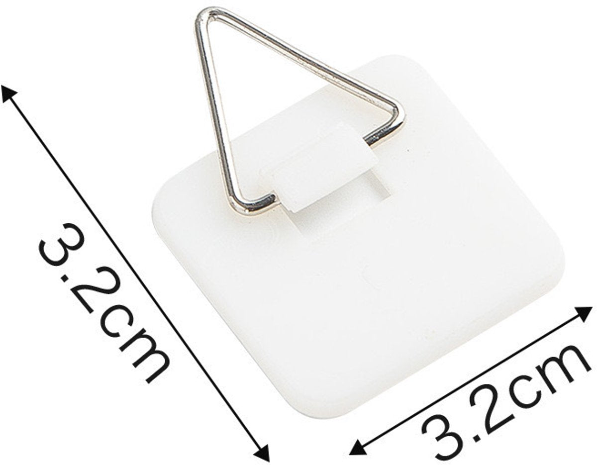 Self-adhesive hooks - 16 pieces - 2 kg Load capacity - Adhesive hooks - Wall picture hangers - Picture hangers - Picture hanging hooks - For displaying decorative pictures and wall art - White - Image 5