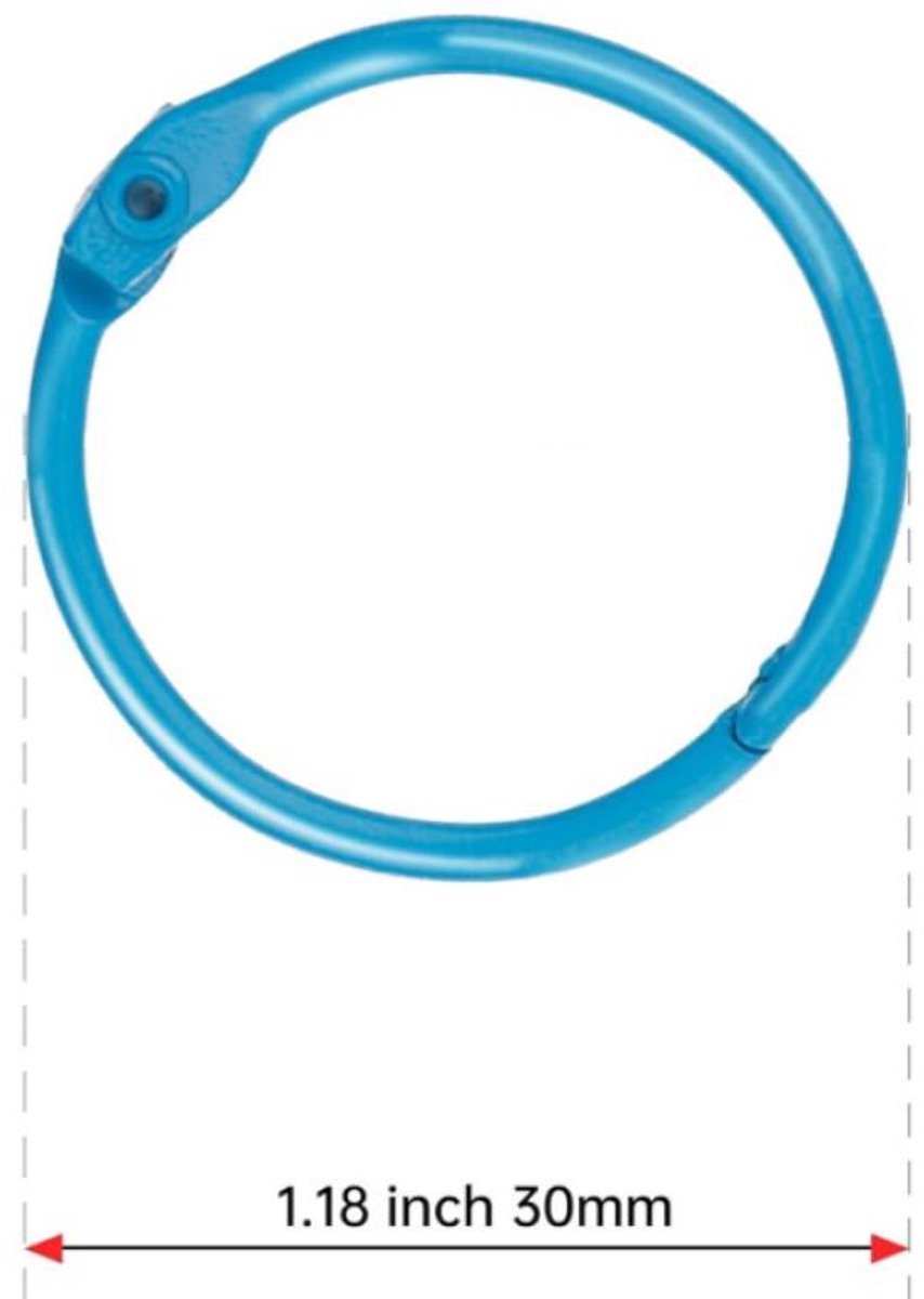 Ring binders - 60 pieces - Click rings - Metal - Keychain - DIY Keychain - Binding ring - Flashcard rings - Colorful metal book rings - Curtain rings - Suitable for organizing and binding loose cards and photo albums - 30mm - 10 colors - Image 5