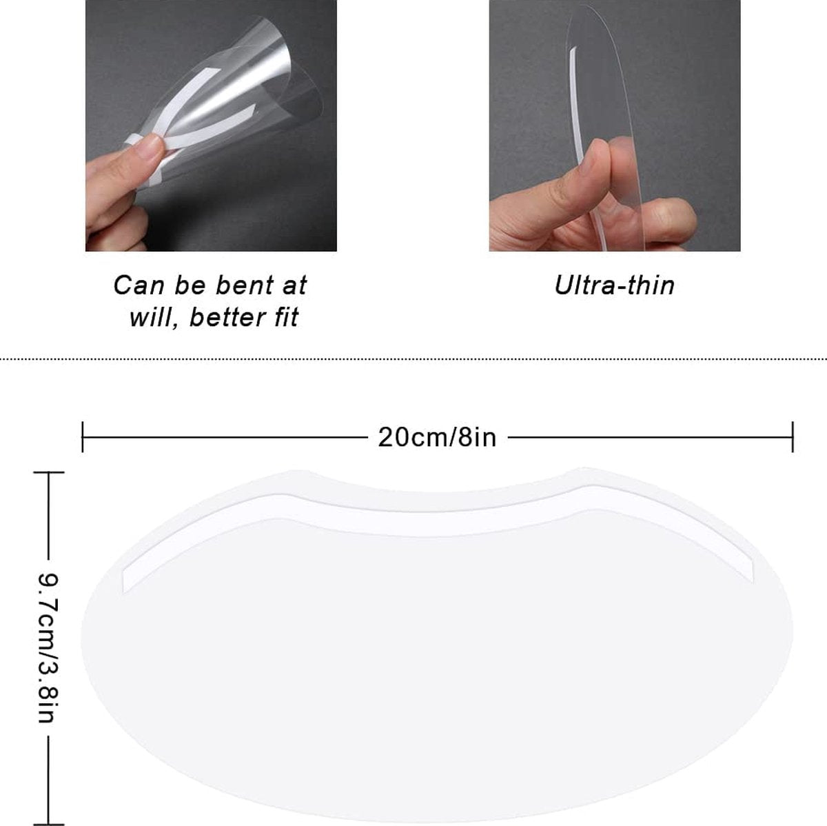 30 pieces - Face shield - Face shield - Splash shield - Face mask - safety mask - Face shield - Transparent - Hair No in eyes - For salon supplies, eyelash extensions - Image 5