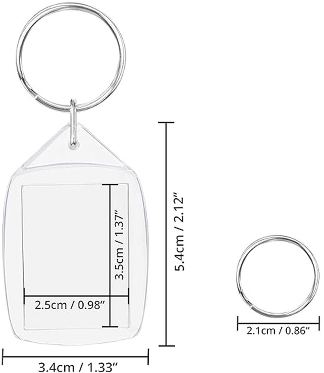 Empty Photo Frame Key Hangers - 37 Pieces - 3.4 x 5.4cm - Transparent Clear Acrylic Key Hangers for Double-Sided Photos - Small Picture Frames for Family, Friends & Hobbies - Image 5