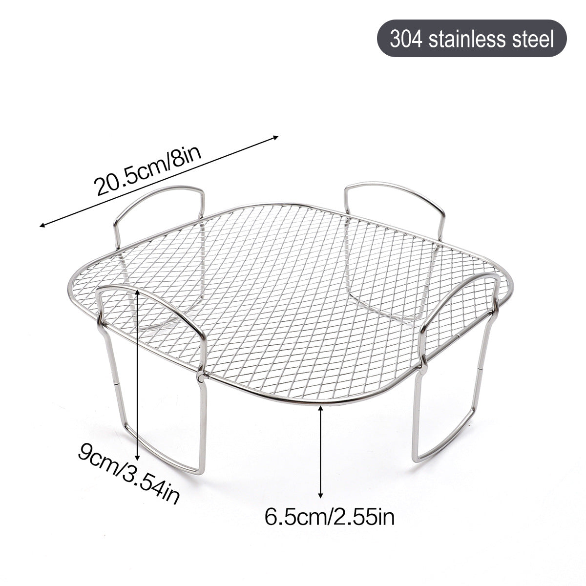 Square air fryer rack - Air fryer baking pan - Air fryer accessories - Stainless steel - 20 cm - Image 5