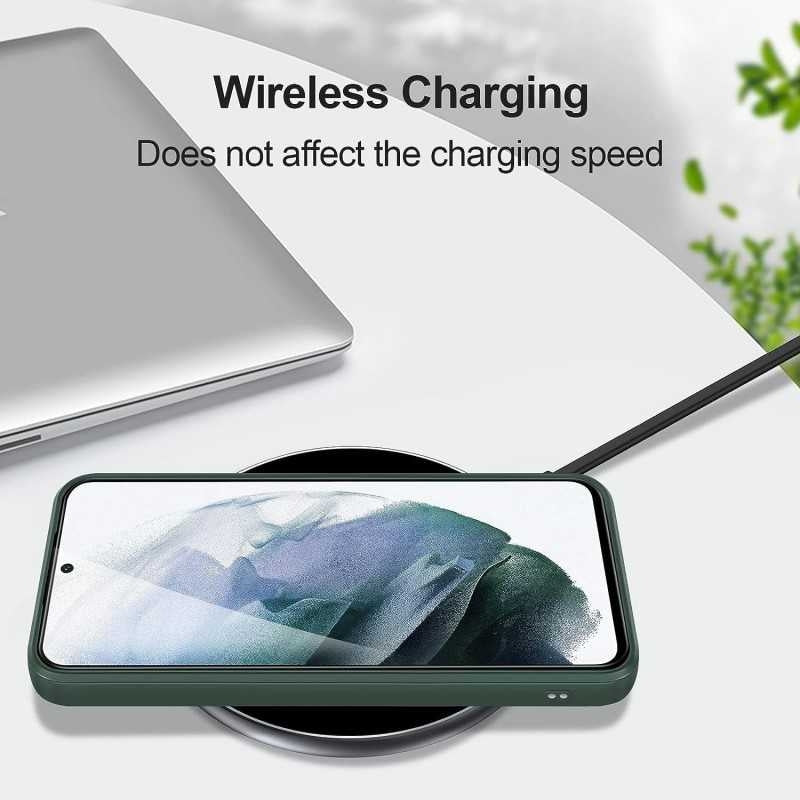 Compatible with Samsung S23 Case Samsung Green Matte Rubberized Camera Protection Liquid - Image 7