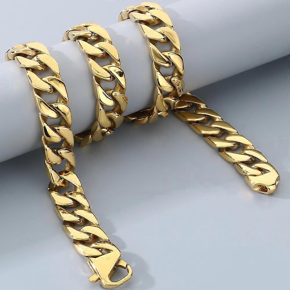 Cuban Link Chain Necklace for Men 50cm 316L Stainless Steel 15mm Width Multicolor - Image 5