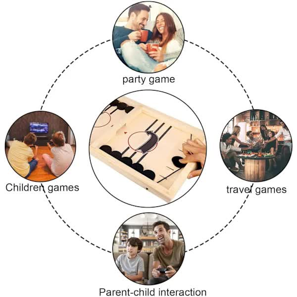 Sling Puck Game, Wooden Hockey Game, Fast Action Soccer Table Game - Image 4