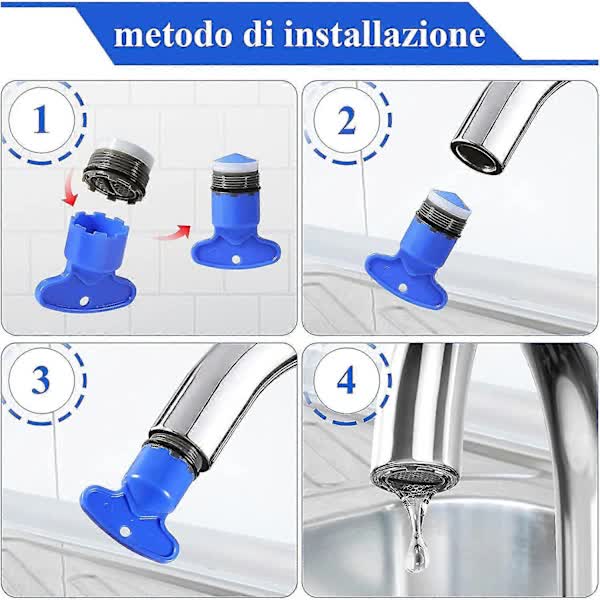 M18.5 Faucet Aerator 6 pcs Water Saving Aerator with Keys Compatible with Kitchen and Bathroom Sink Blue Plastic - Image 4