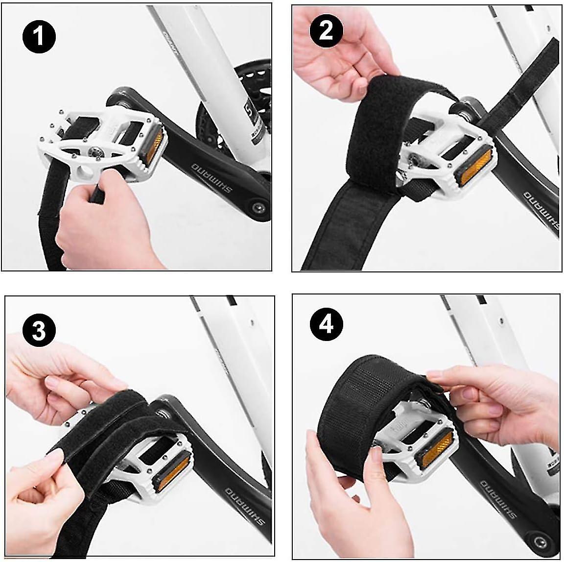 1 Pair Universal Bicycle Pedal Straps, Adjustable Non-Slip Double Adhesive Pedal Toe Clips Nylon Pedal Straps, Bicycle Pedal Accessories - Image 5