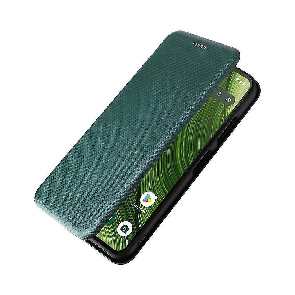 Fairphone 6 Case with Carbon Fiber Texture, Drop-Proof PU Leather Phone Cover Green, Compatible with Fairphone 6 - Image 5