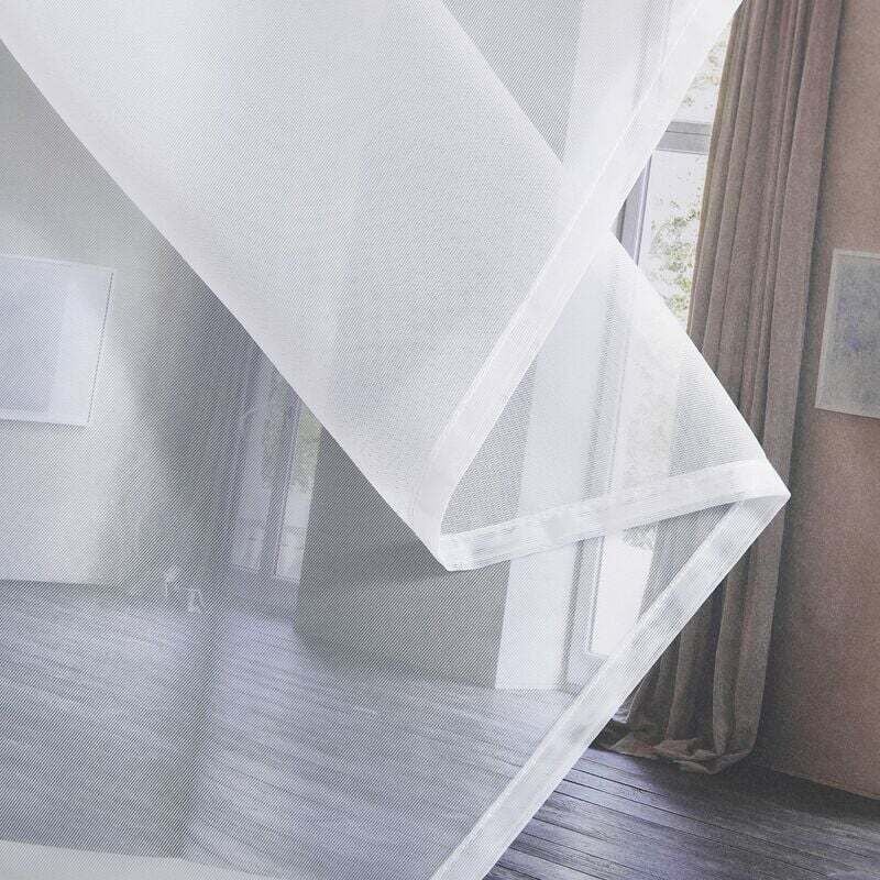 White Sheer Curtains Set of 2 132x160 cm Organza Tulle Eyelets Transparent Light Filter for Bedroom Kitchen - Image 4
