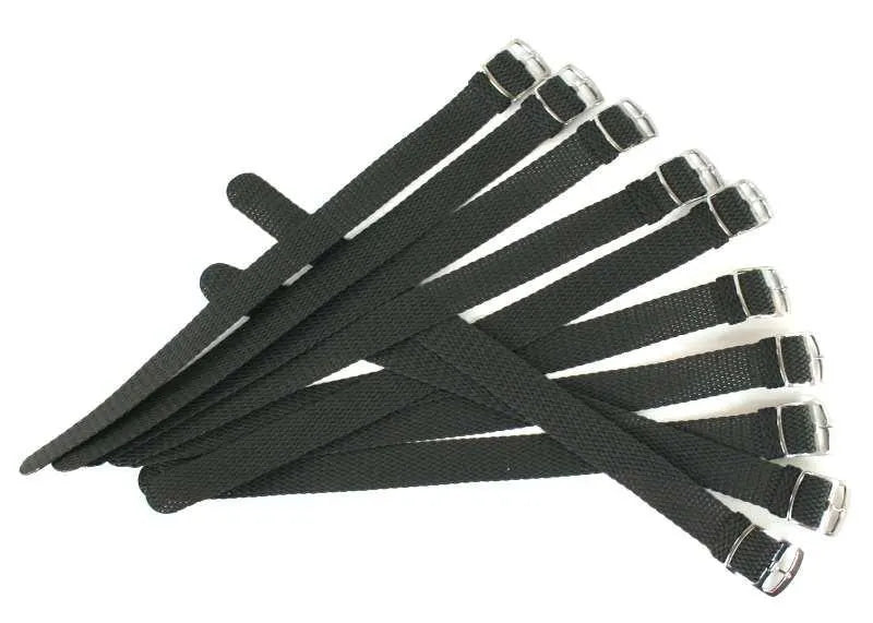Perlon Bracelet 16 18 20mm XL Black Compatible with Swiss Brands - Image 2