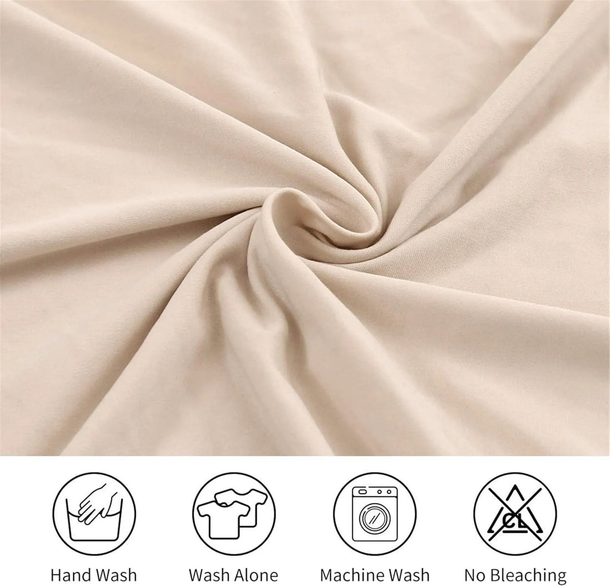 Stretch Washable Chair Covers Set of 4, Removable Slipcovers for Hotel, Beige - Image 4