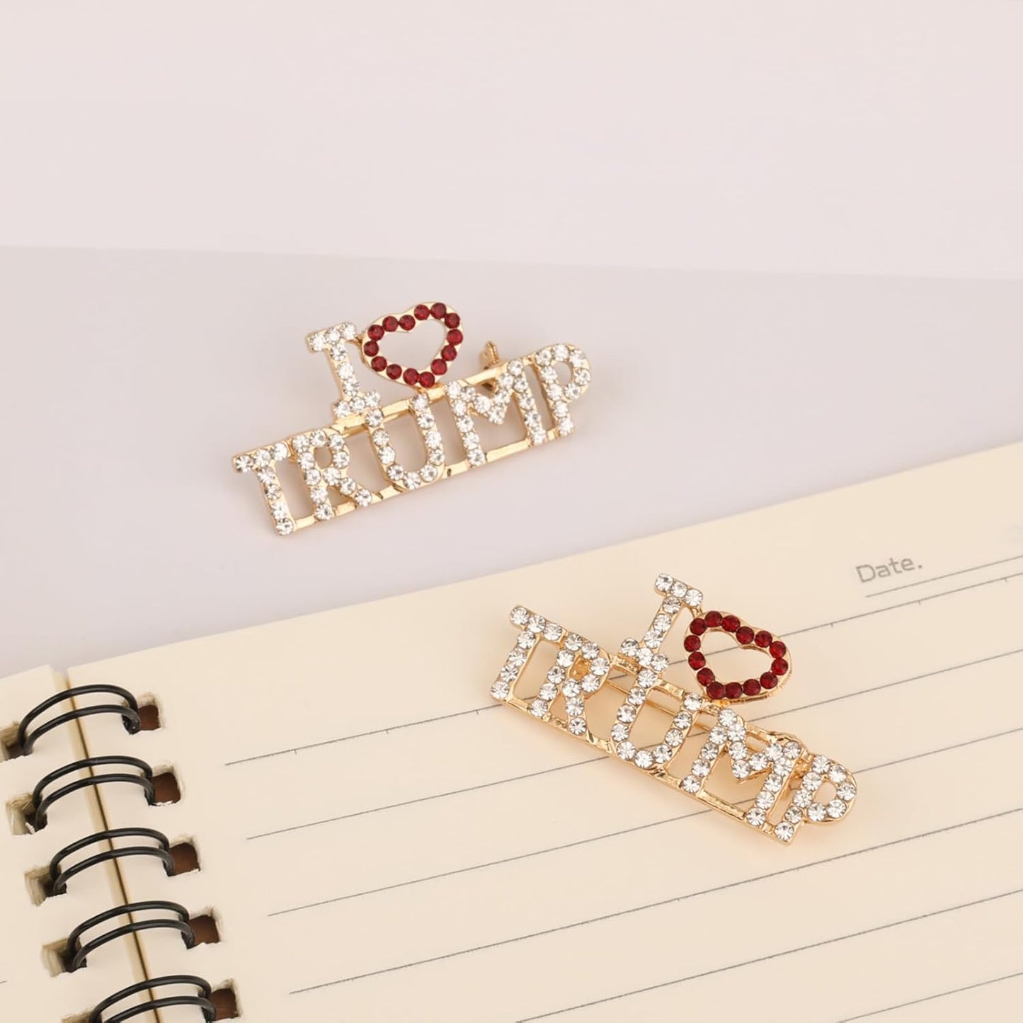 2pcs Crystal Trump Brooch - Official Trump 2024 Lapel Pin with Clear Container for Presidential Election Souvenir Gifts - Image 4