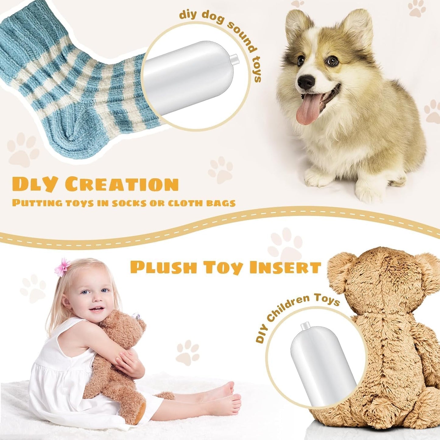 30 Pack Replacement Squeakers for Dog Toys, Plastic Dog Toy Squeakers Repair Squeaky Dog Toys DIY Toy Accessories Pet Squeaker Insert Replacement Cat Dog Toys (3 Models) - Image 4