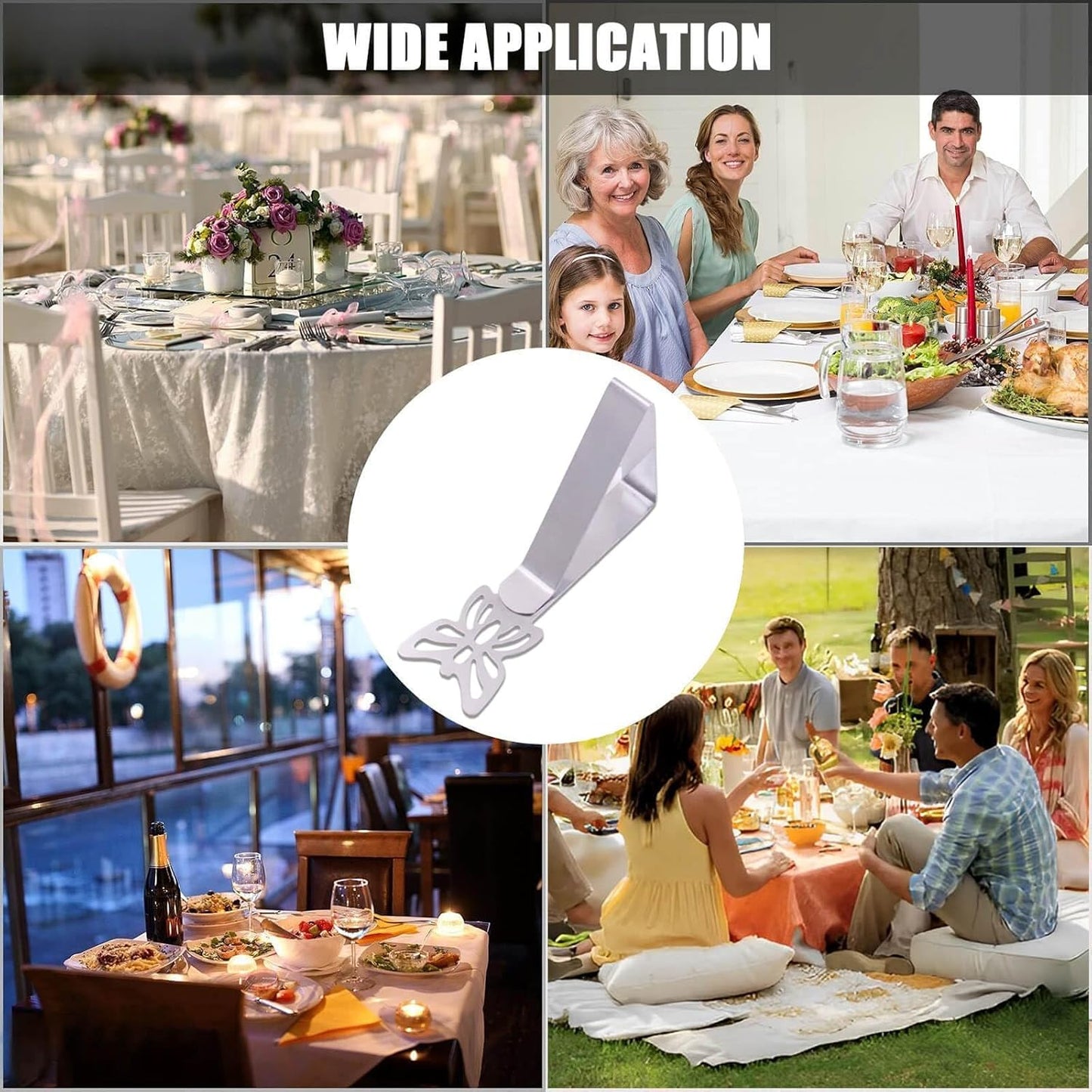 10-pack Tablecloth Clips for Thick Outdoor Tables, Butterfly Tablecloth Clip for Indoor Picnic Tables, Heavy Duty Stainless Steel Clip for Party W - Image 5