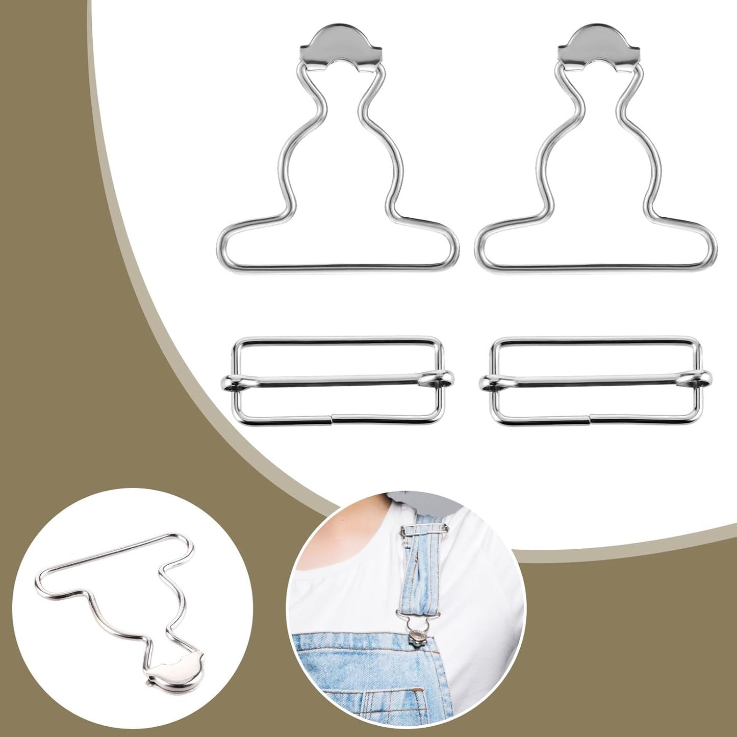 2PCS Jean Overalls Overall Buckles Adjustable Bib Clips No-Sew Button for Overall Bib Pants overalls Jeans Jacket - Image 4