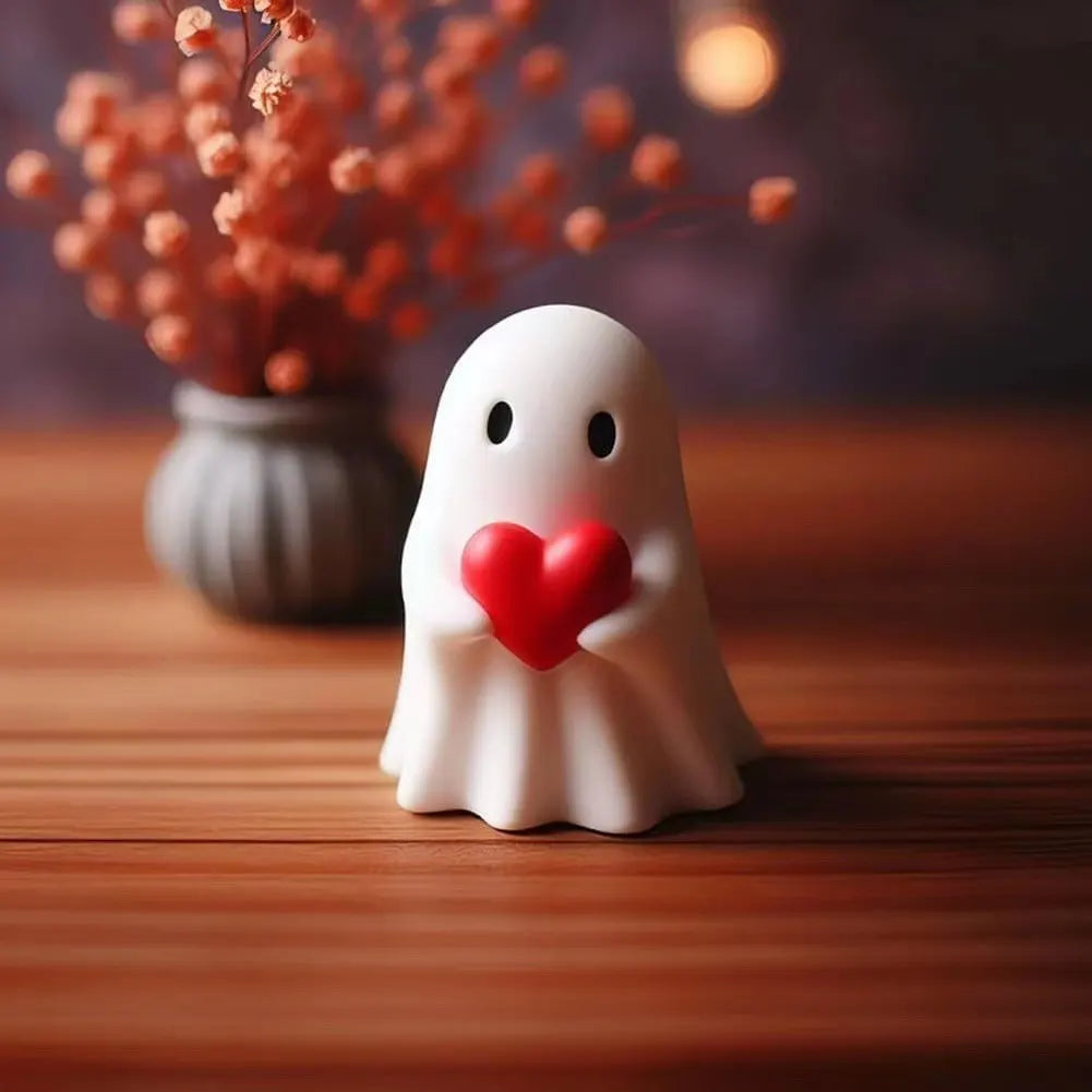Halloween Resin Middle Finger Ghost Decorations 8CM Pink Pumpkin Ghost with Spranks for Garden and Crafts - Image 7