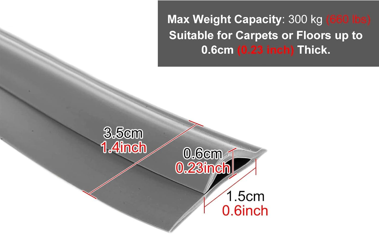 LVLONG Carpet Edge Trim - Cuttable Customizable Carpet Floor Edge Binding Threshold Strip, Anti Slip Carpet Joining Strip 1/2/3/4/5/6/7/8/9/10m Long (Size : Length-7m(23ft)) - Image 4