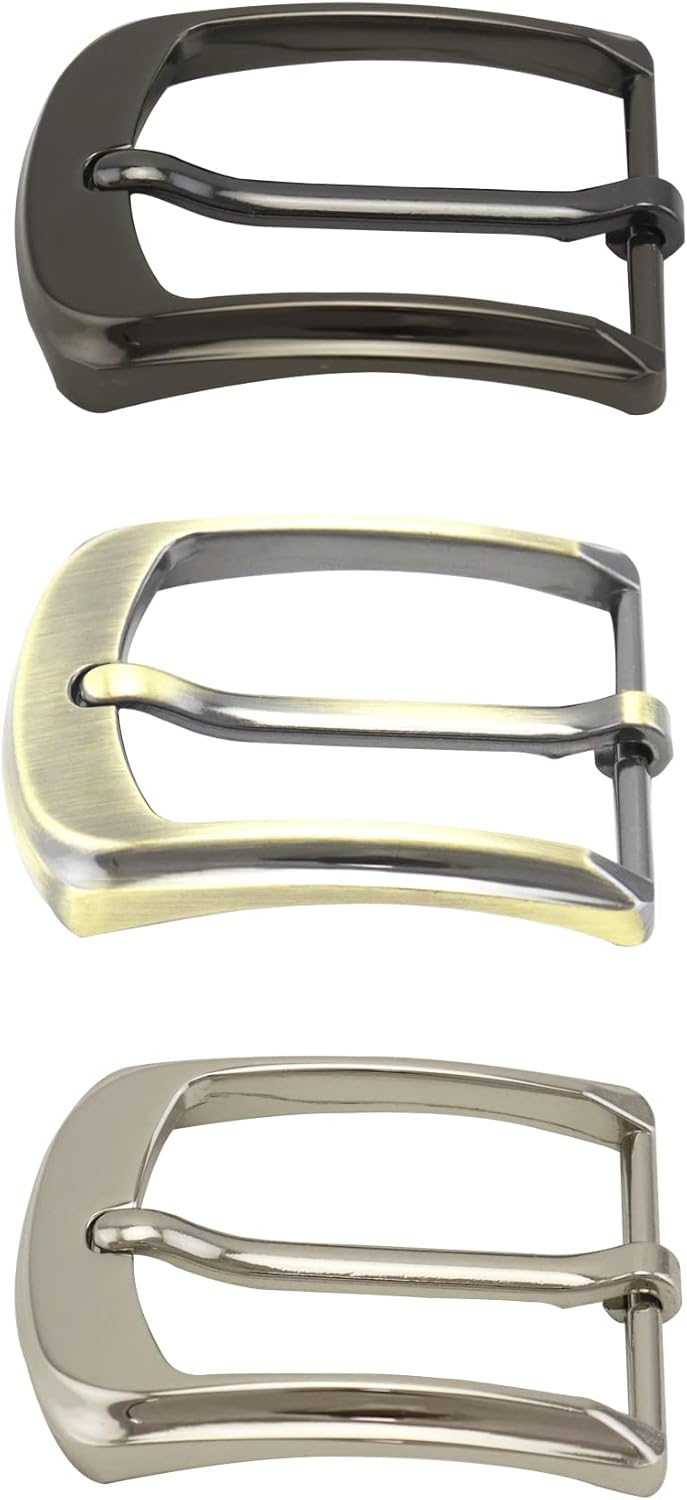 Classic Belt Buckles Set, 3 Pack Metal Belt Buckle 38-40 mm (1.5"-1.6") Single Prong Square Replacement Belt Buckle for Men Women Belt (Silver, Bronze, Gray) - Image 4