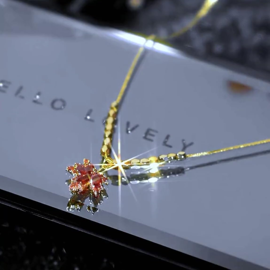 Leaf Necklace, Beaded Chain Necklace For Women Gold Plated Pendant Necklace Rhinestone Choker Necklace Simple Dainty Trendy Thanksgiving fall Necklace Jewelry Gift - Image 4