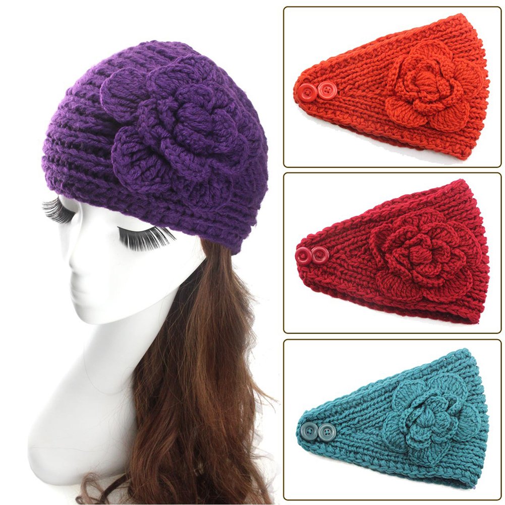 Chunky Knit Headband Crochet Headbands Hair Band Winter Ear Warmer for Women - Image 4