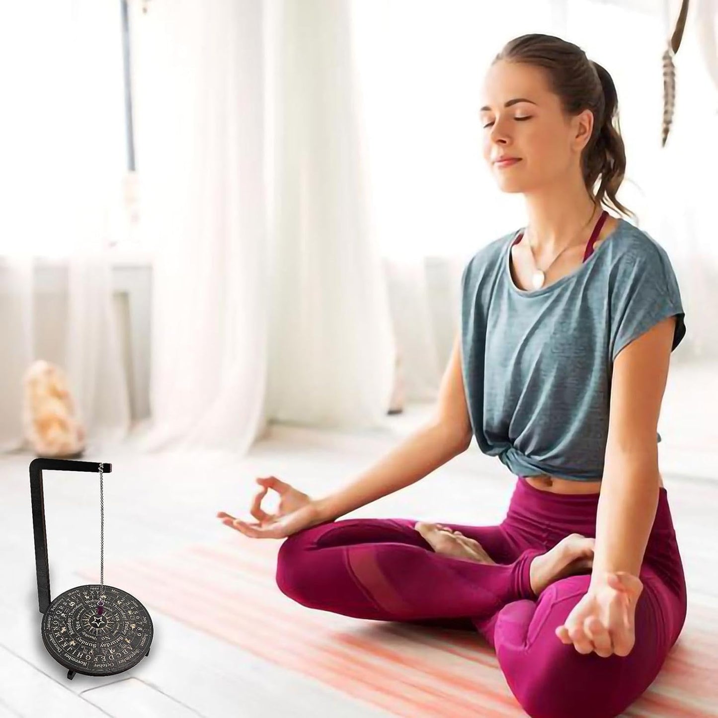 Wood Pendulum Display - Pendulum Crystal Holder Stand | Jewelry Crystal Display Stand | Wood Rotating Crystal Holder | Exquisite Design Pendulum Holder Stand For Living Room, Yoga Room, Meditation Roo - Image 4
