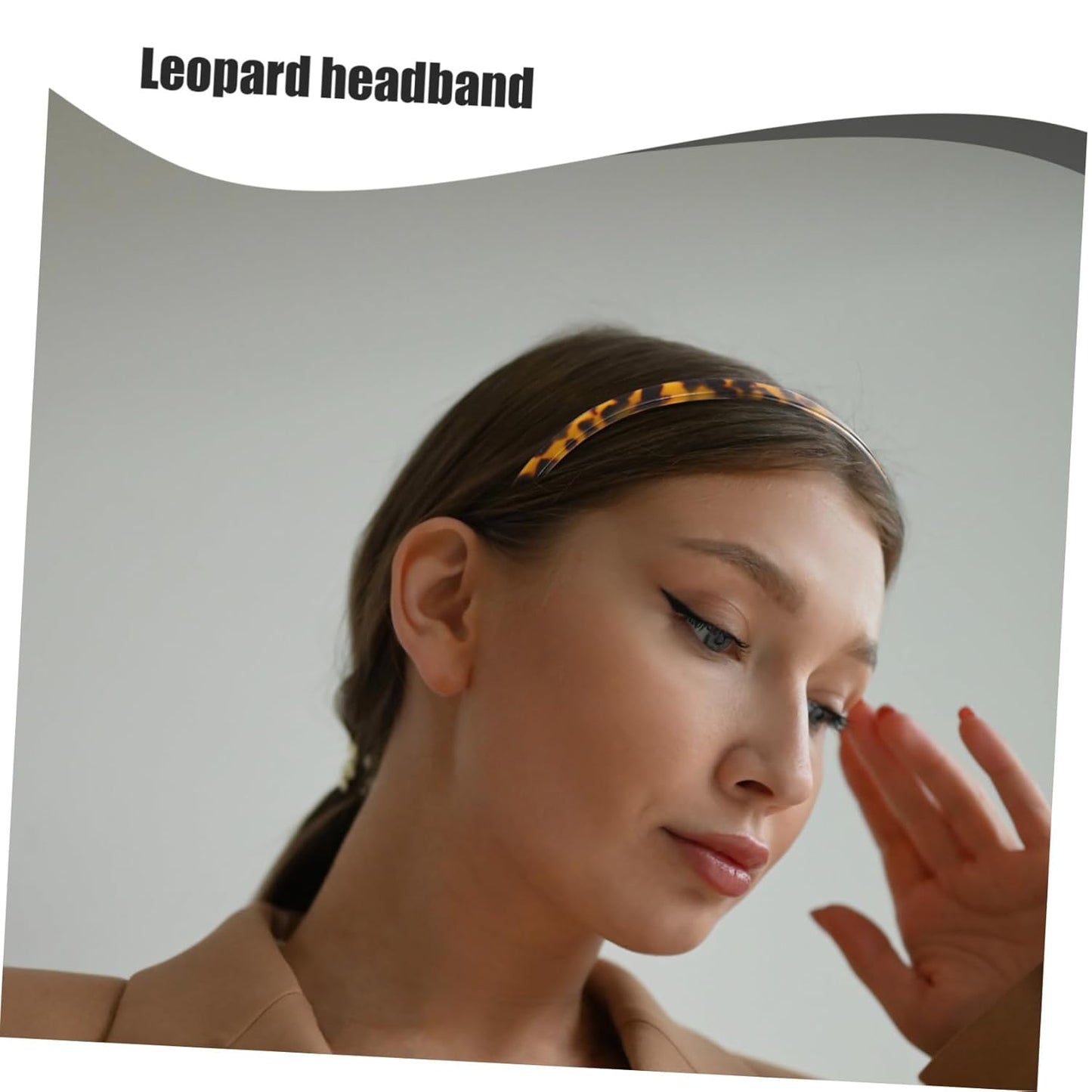 Healifty Leopard Print Thin Headband for Women Stylish Hair Decoration Flexible Fit Party Hairband for Hair and Everyday Wear - Image 4