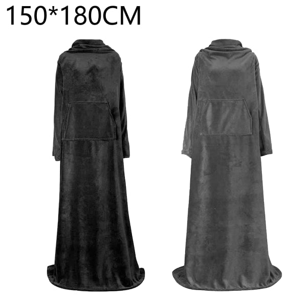 Portable Blanket with Sleeves Winter Soft Sherpa Weighted Blanket Sofa Blanket Adult Warm Long Lazy TV Blanket Plush Coat - Image 5