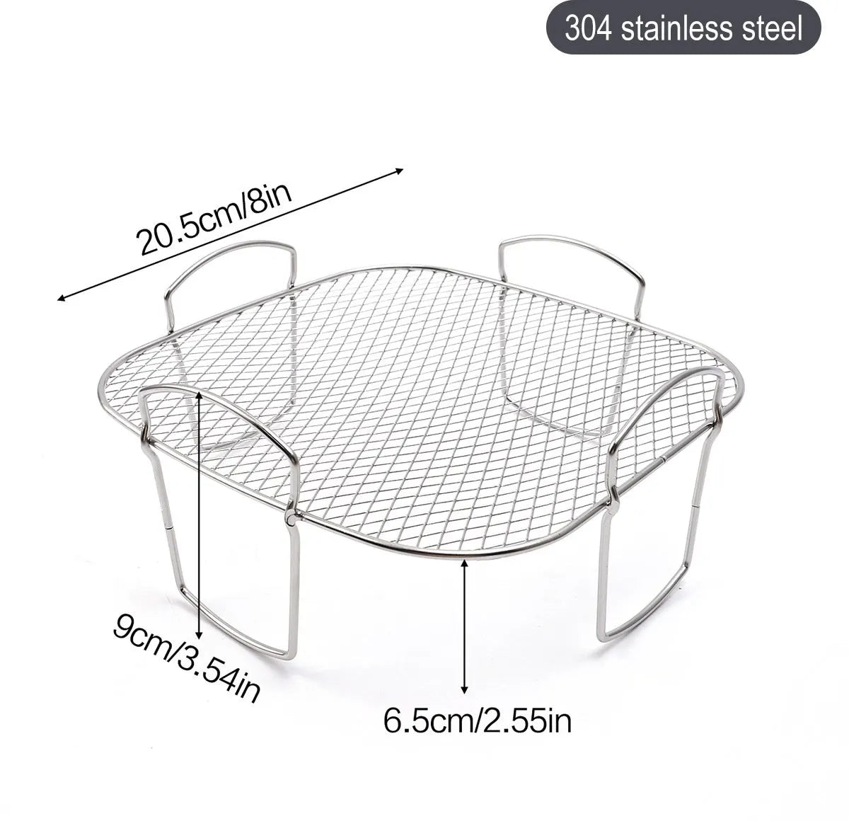 Square air fryer rack - Air fryer baking pan - Air fryer accessories - Stainless steel - 20.5 cm - Image 6