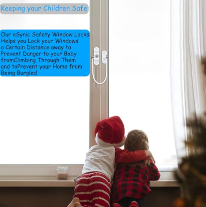 Window Locks - 4-pack window locks, window stops, child-proof window locks, door locks - White - Image 5