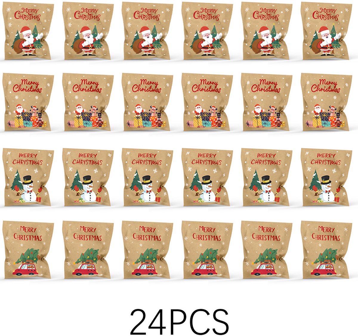 24 pcs - Christmas mini envelopes - paper bags - Christmas decorations and packaging - gift bags - Christmas storage bags - Image 5
