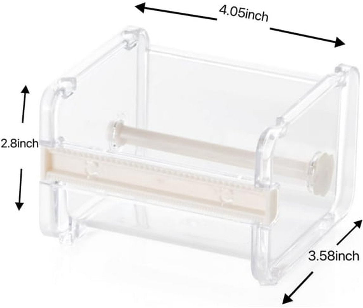 Transparent, visible packaging tape dispenser - holder for cutting tape - organizer, holder for desk and office tape - holder for self-adhesive roll tape dispenser - storage tape, cutting tape - adhesives and fasteners - Image 5