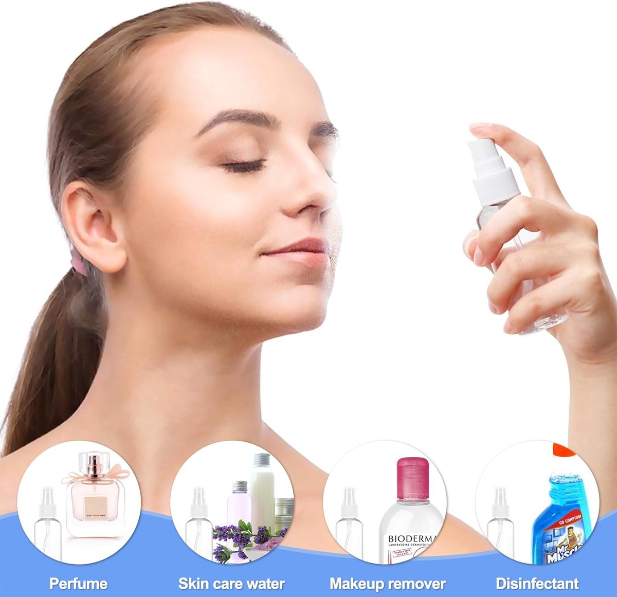 Spray Bottles (4-pack) - Refillable Plastic Spray Bottles - 50ml Spray Bottles - Empty Aerosol Cans - For Essential Oils, Cleaning, Perfume - Image 7