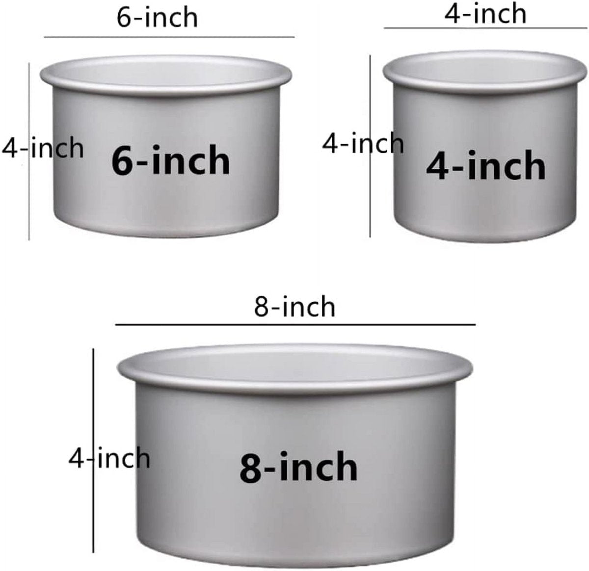 Set of 3 round cake tins, 10 cm deep - Includes cake tins with a diameter of 10 cm, 15 cm and 20 cm - Removable base - Suitable for baking - Healthy, sustainable and easy to clean - Image 4