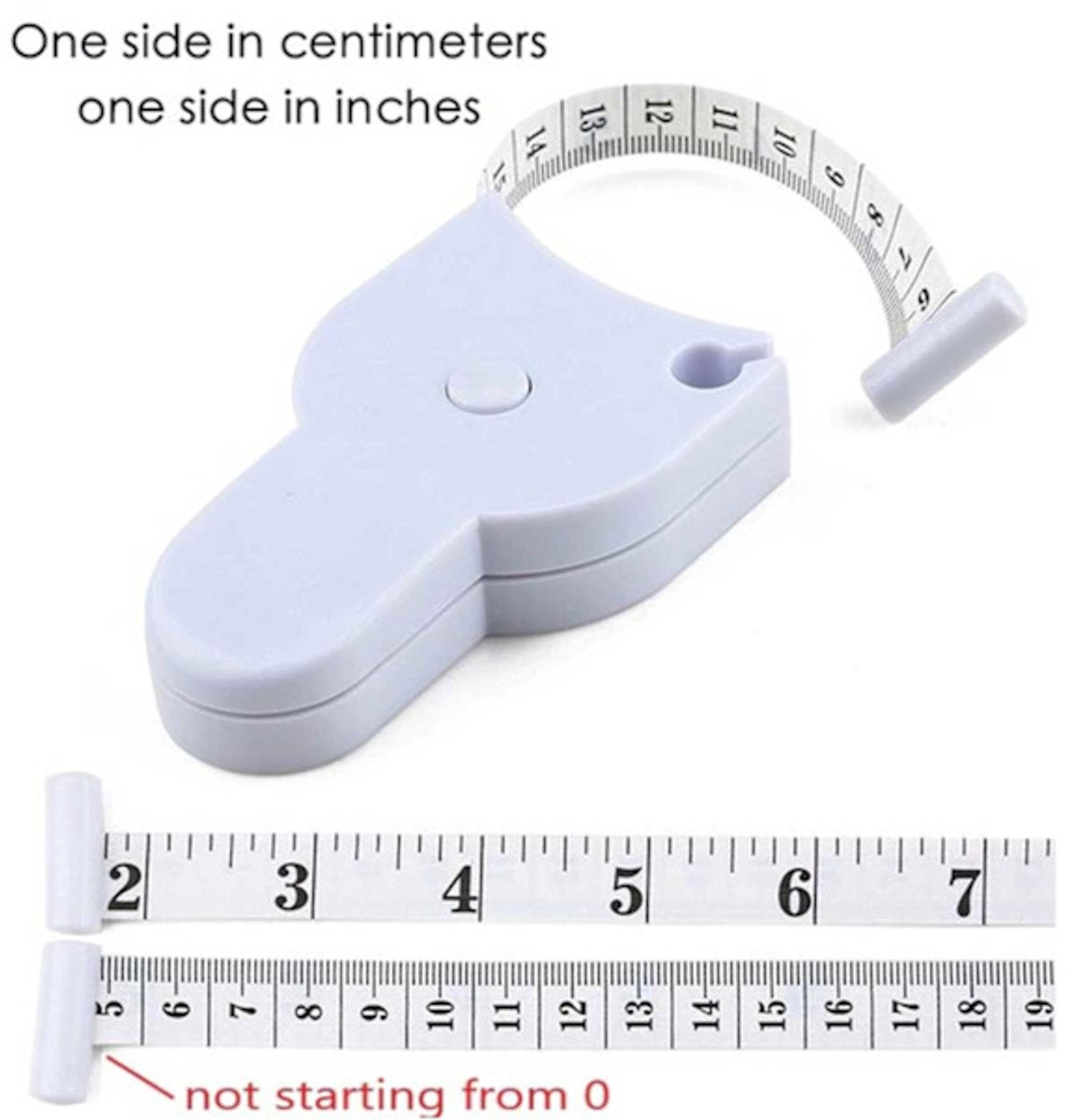 Measuring tape - for clothing and body measurements - centimeters and inches - white - Image 5